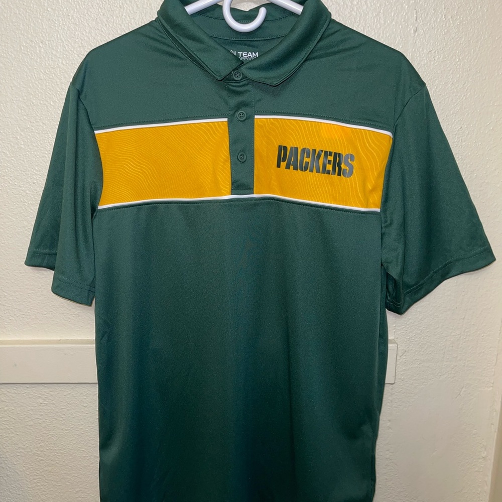 NFL Packers Green and Gold Polo Shirt